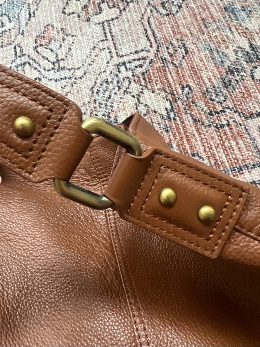 KOOBA Pebbled Leather Hobo Bag Luggage Brown Genuine Leather Purse